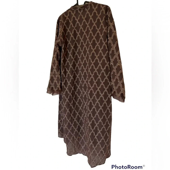 J designs Tile Print  hand embroidered Viscose Kaftan Midi dress Sz small - Picture 14 of 14